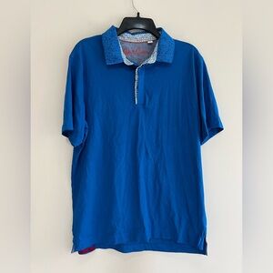 ROBERT GRAHAM 100% Cotton Knowledge Wisdom Truth Short Sleeve Polo in Blue, M